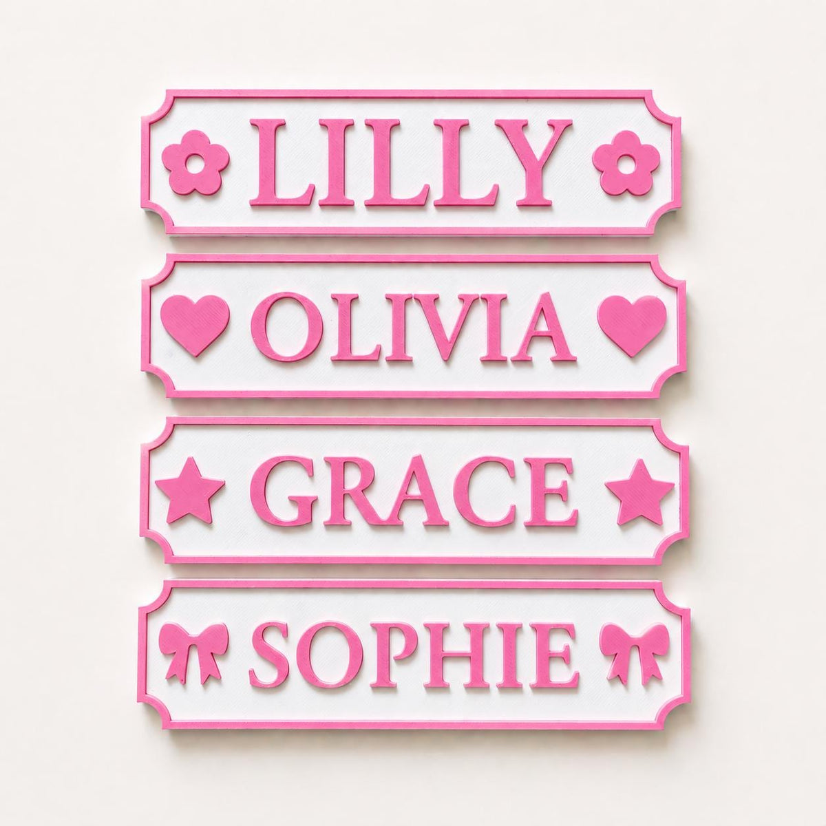 Personalised Name Pink Door Sign – Custom Girls Bedroom Decoration Plate Plaque