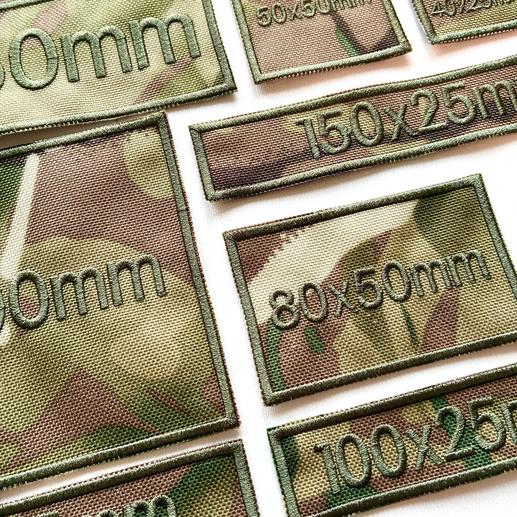 Personalised Embroidered Camo Patches Sew/Iron/VELCRO® Custom Text Molle Morale Badges