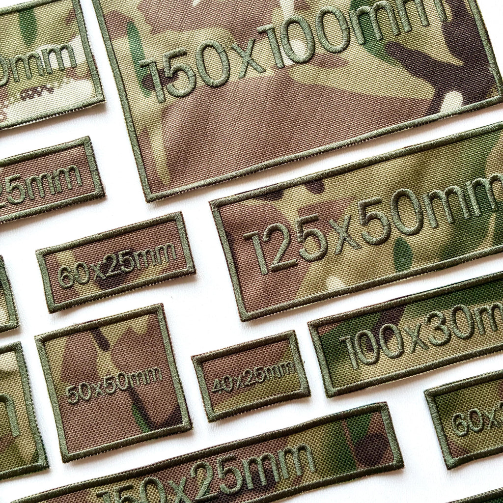 Personalised Embroidered Camo Patches Sew/Iron/VELCRO® Custom Text Molle Morale Badges