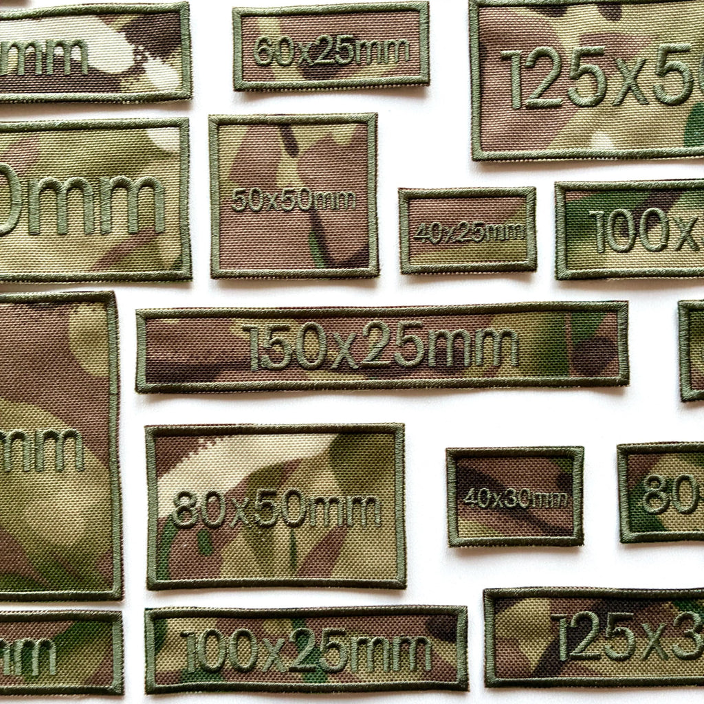 Personalised Embroidered Camo Patches Sew/Iron/VELCRO® Custom Text Molle Morale Badges