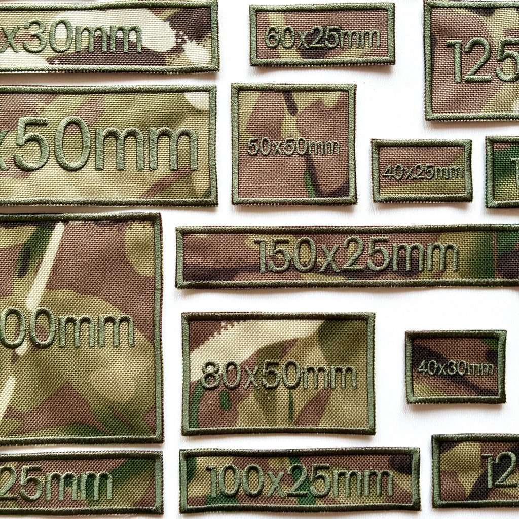 Personalised Embroidered Camo Patches Sew/Iron/VELCRO® Custom Text Molle Morale Badges