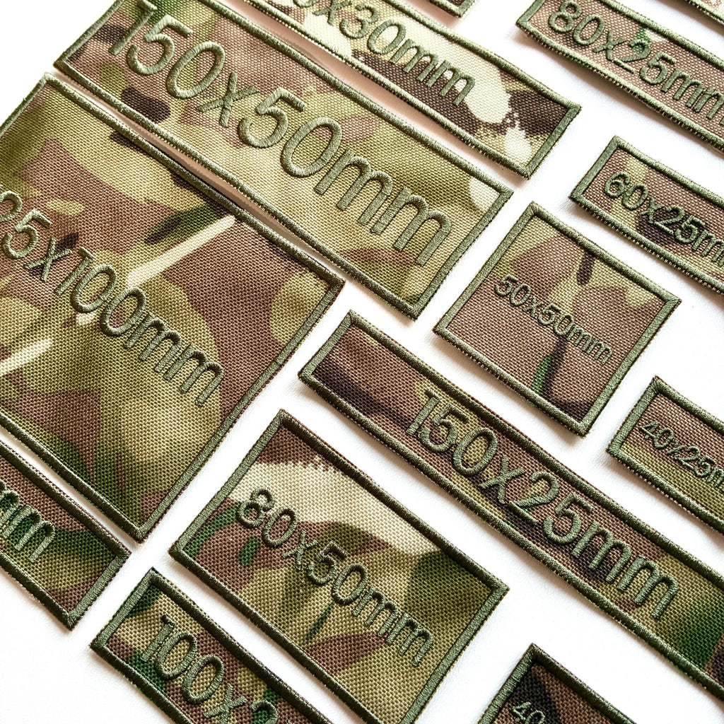 Personalised Embroidered Camo Patches Sew/Iron/VELCRO® Custom Text Molle Morale Badges