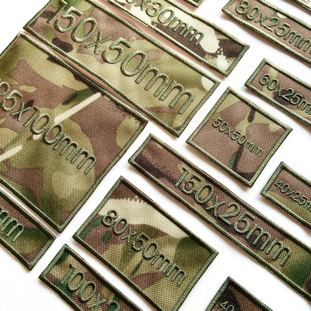 Personalised Embroidered Camo Patches Sew/Iron/VELCRO® Custom Text Molle Morale Badges