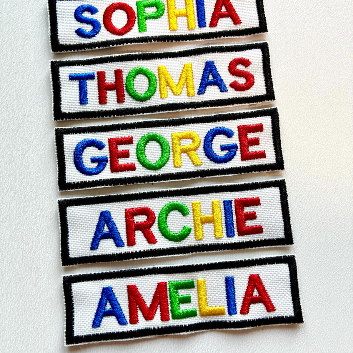 Personalised Embroidered Rainbow Text Patch Sew/Iron/VELCRO® Custom Name Badge