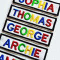 Personalised Embroidered Rainbow Text Patch Sew/Iron/VELCRO® Custom Name Badge