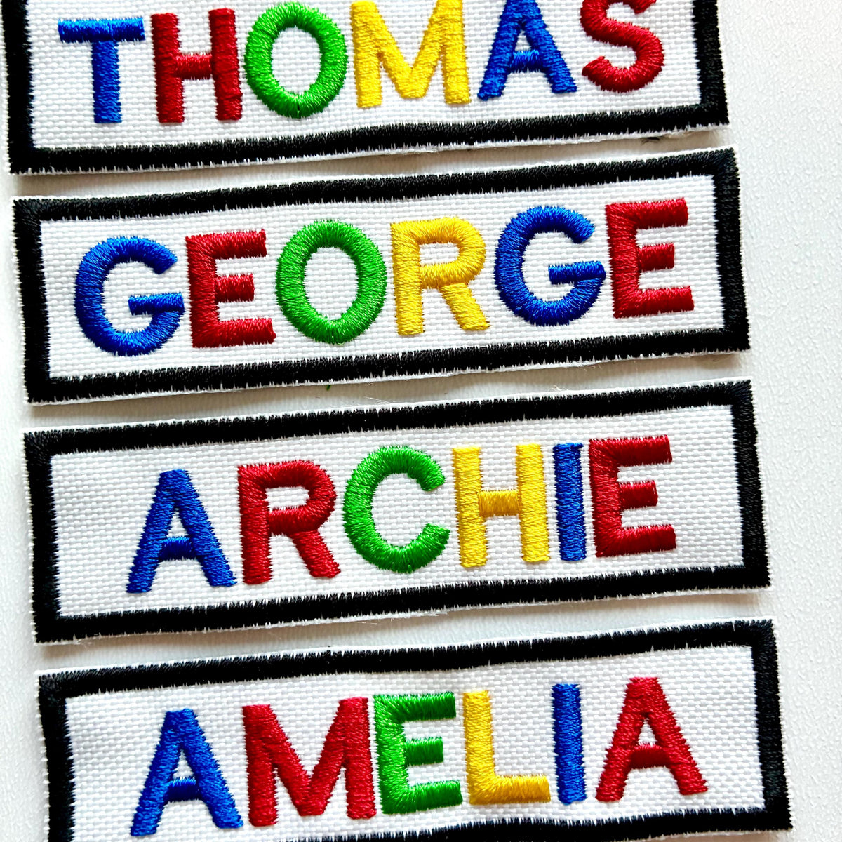 Personalised Embroidered Rainbow Text Patch Sew/Iron/VELCRO® Custom Name Badge