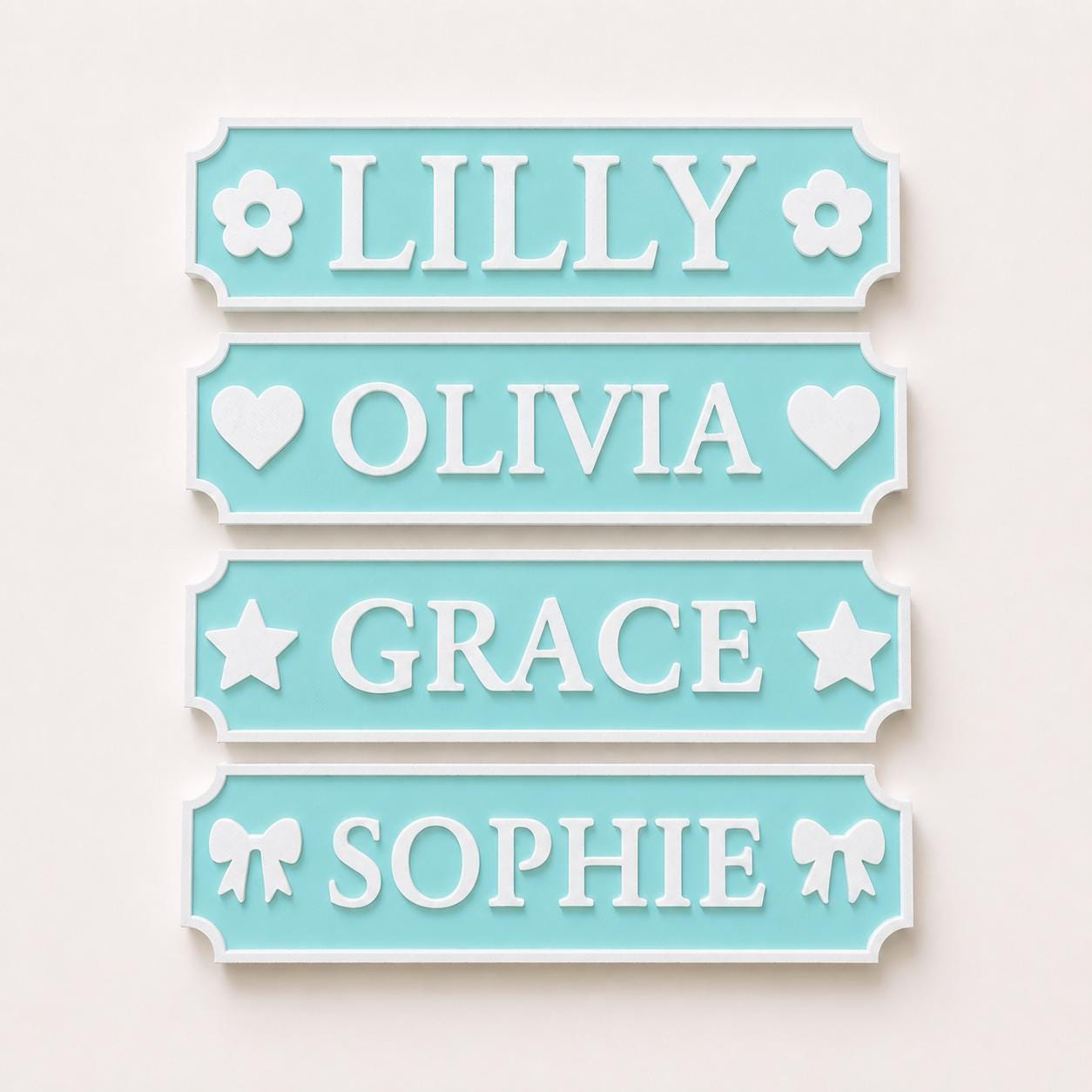 Personalised Name Blue Door Sign – Custom Girls Bedroom Decoration Plate Plaque