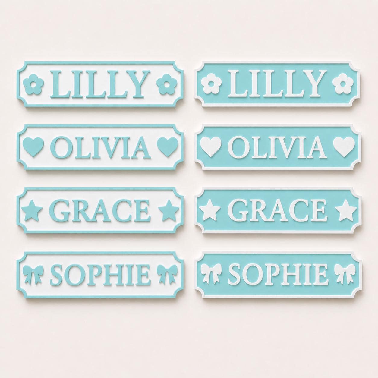 Personalised Name Blue Door Sign – Custom Girls Bedroom Decoration Plate Plaque