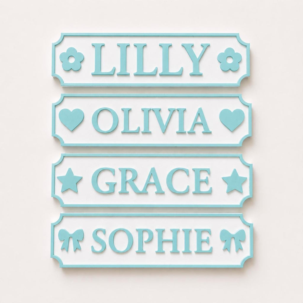 Personalised Name Blue Door Sign – Custom Girls Bedroom Decoration Plate Plaque