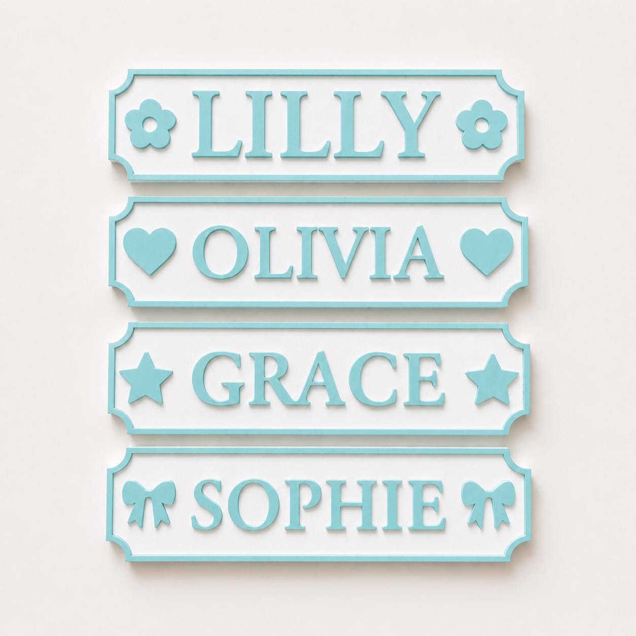 Personalised Name Blue Door Sign – Custom Girls Bedroom Decoration Plate Plaque