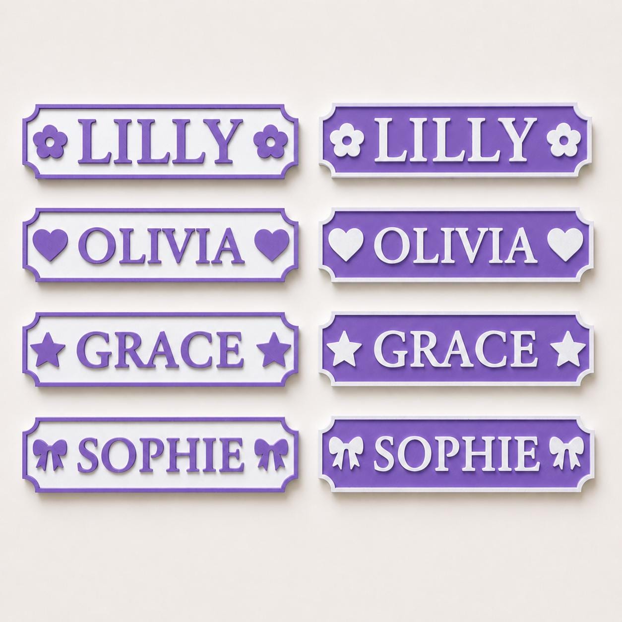 Personalised Name Purple Door Sign – Custom Girls Bedroom Decoration Plate Plaque
