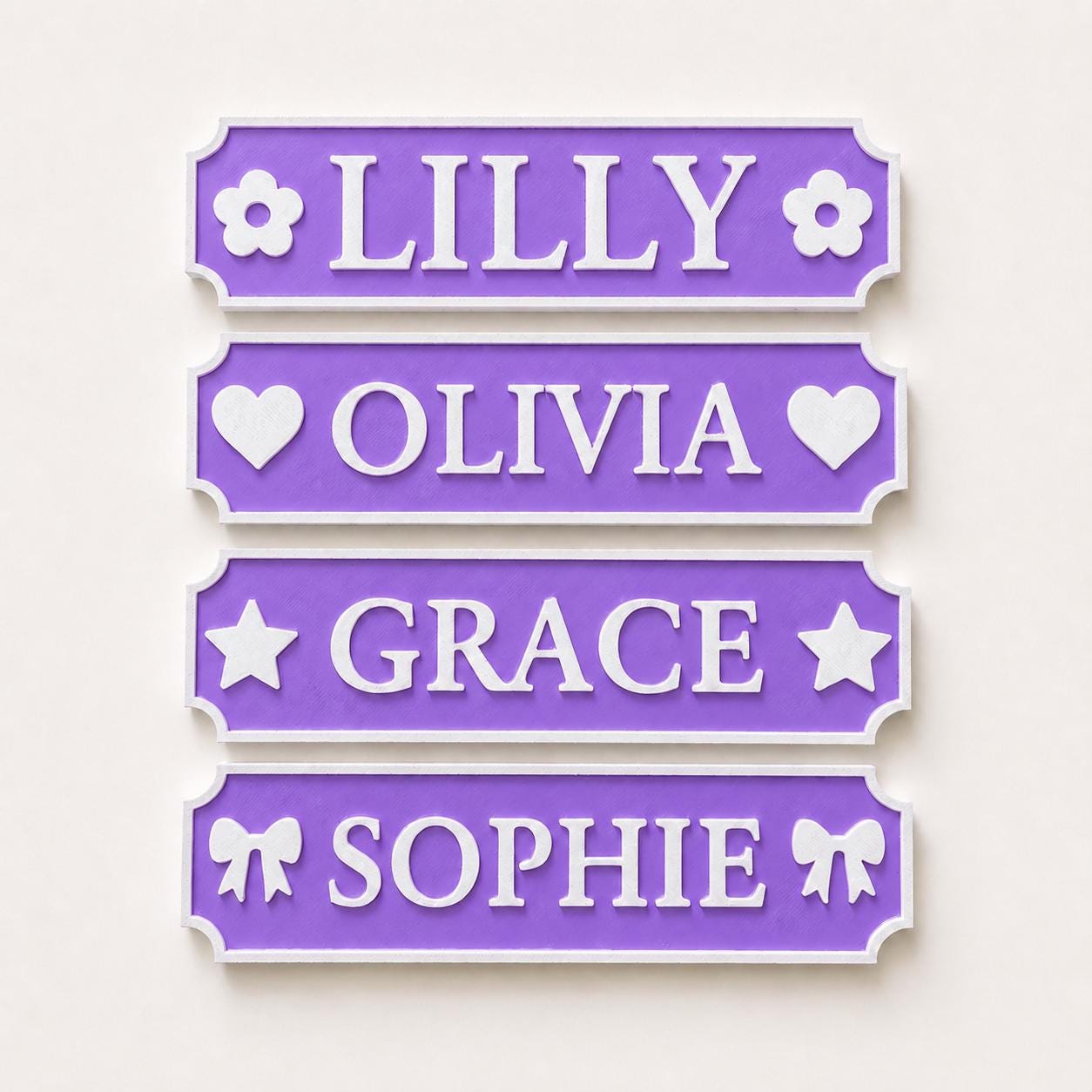 Personalised Name Purple Door Sign – Custom Girls Bedroom Decoration Plate Plaque