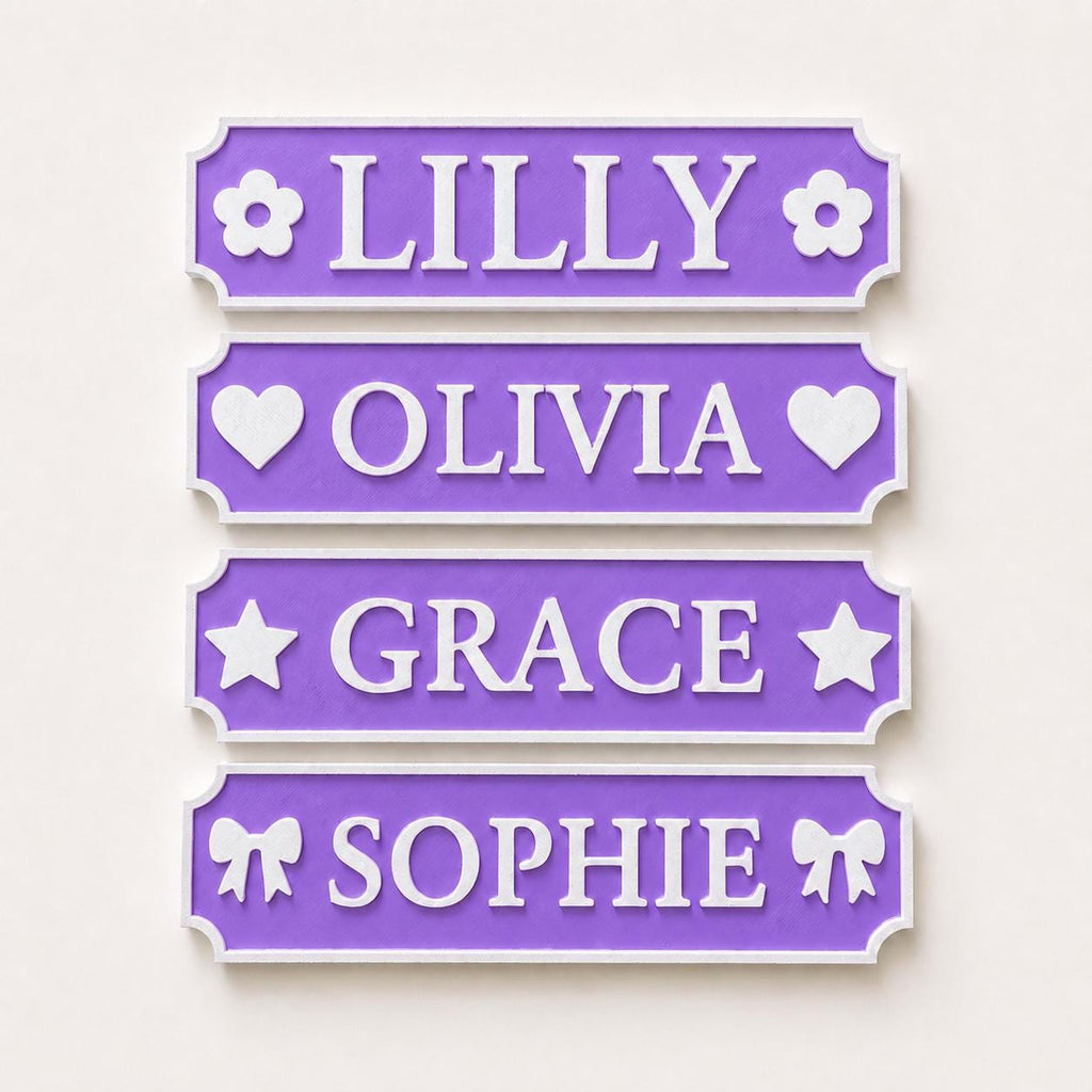 Personalised Name Purple Door Sign – Custom Girls Bedroom Decoration Plate Plaque