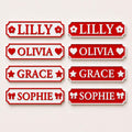 Personalised Name Red Door Sign – Custom Girls Bedroom Decoration Plate Plaque