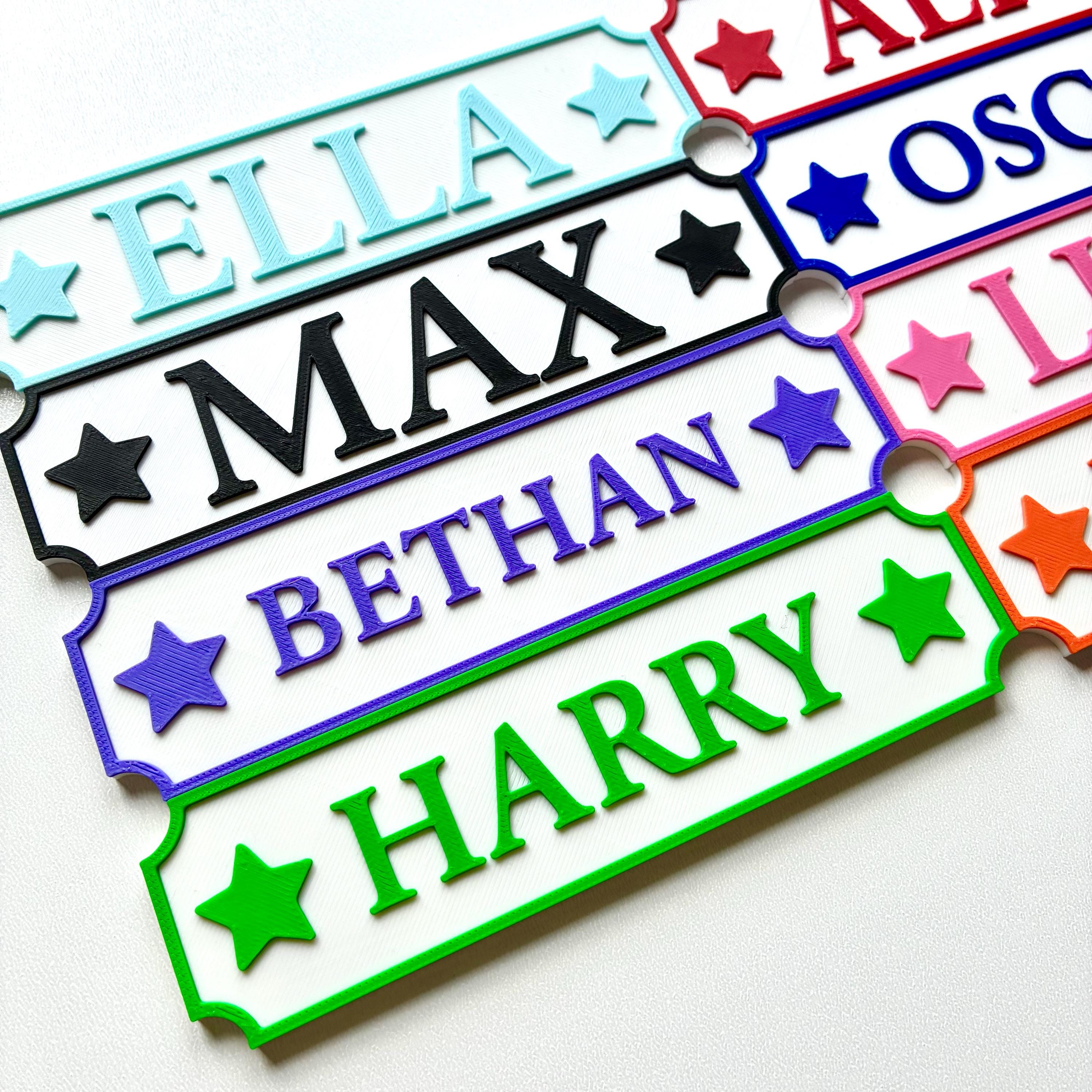 Personalised Kids Name Door Sign – Custom Girls Boys Bedroom Decoration Plate