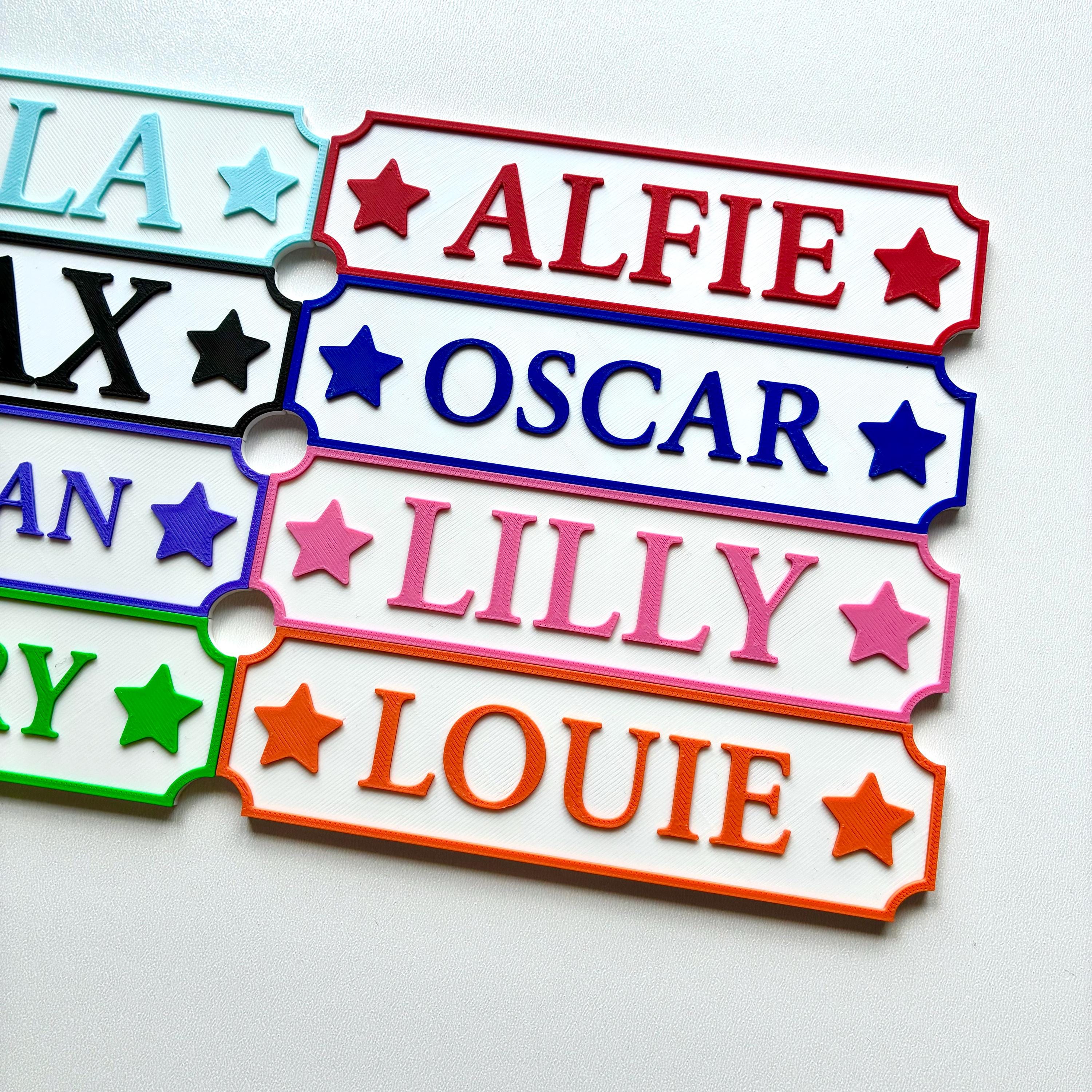 Personalised Kids Name Door Sign – Custom Girls Boys Bedroom Decoration Plate