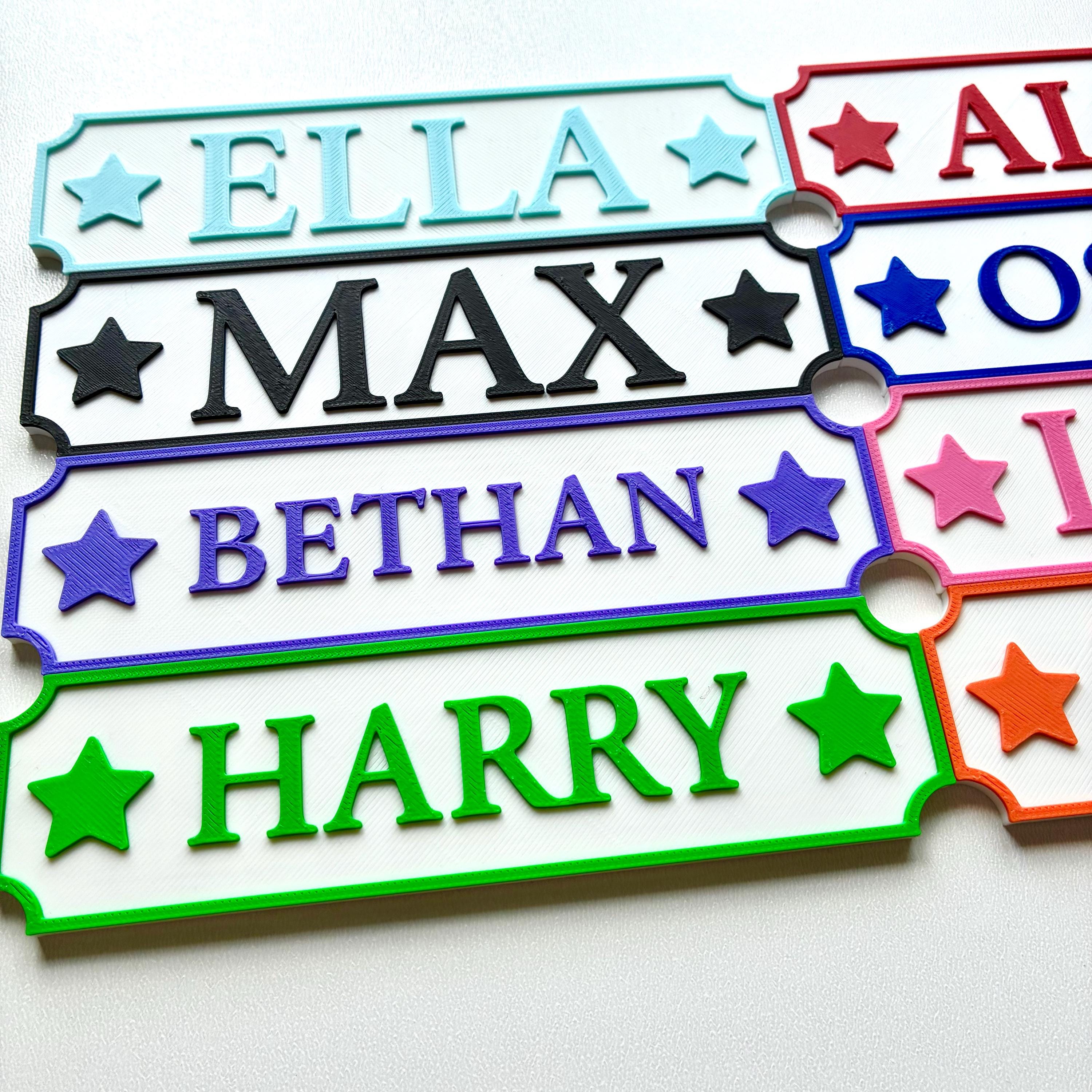 Personalised Kids Name Door Sign – Custom Girls Boys Bedroom Decoration Plate