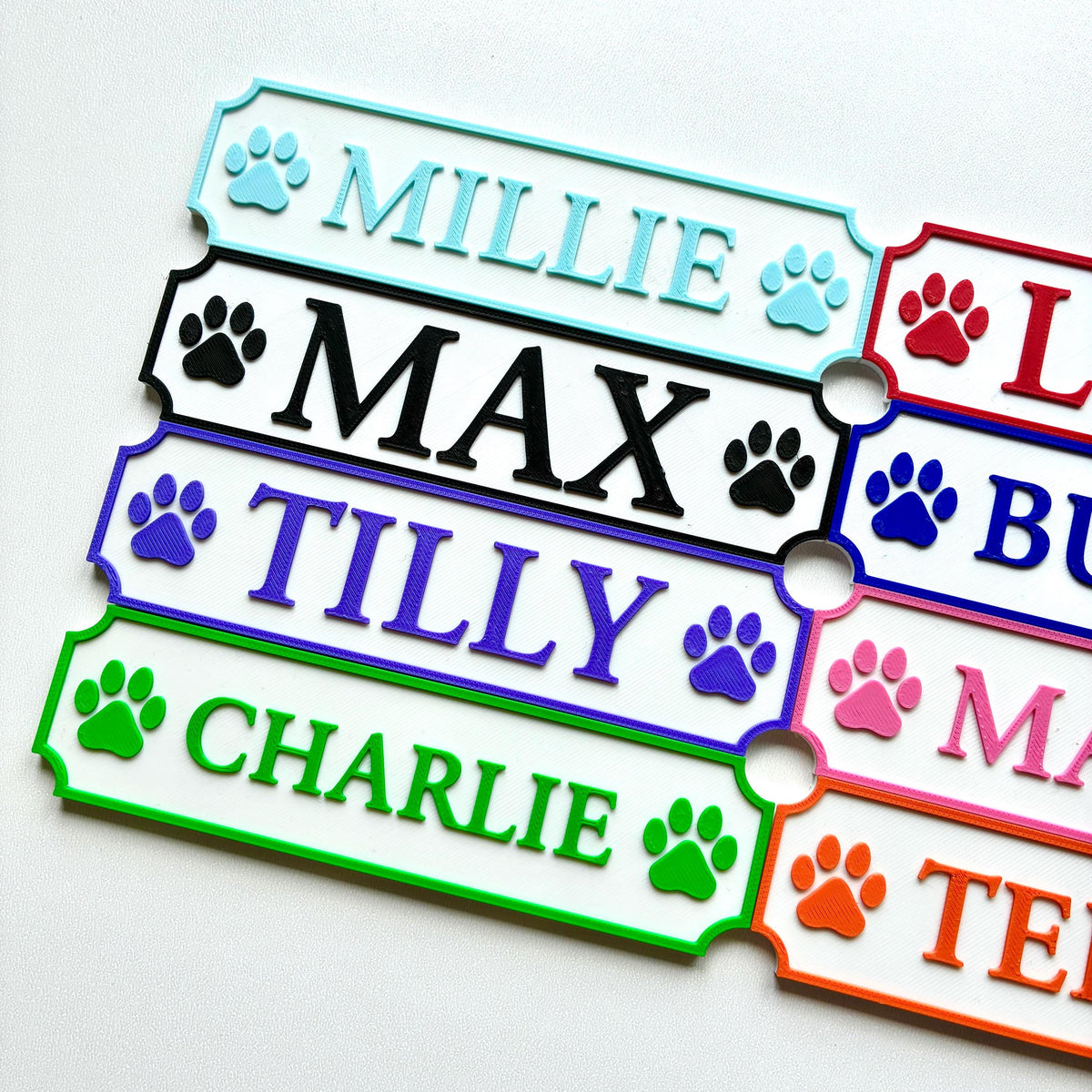 Personalised Dog Name Paw Sign – Custom Pet Crate Cage House Decoration Plate