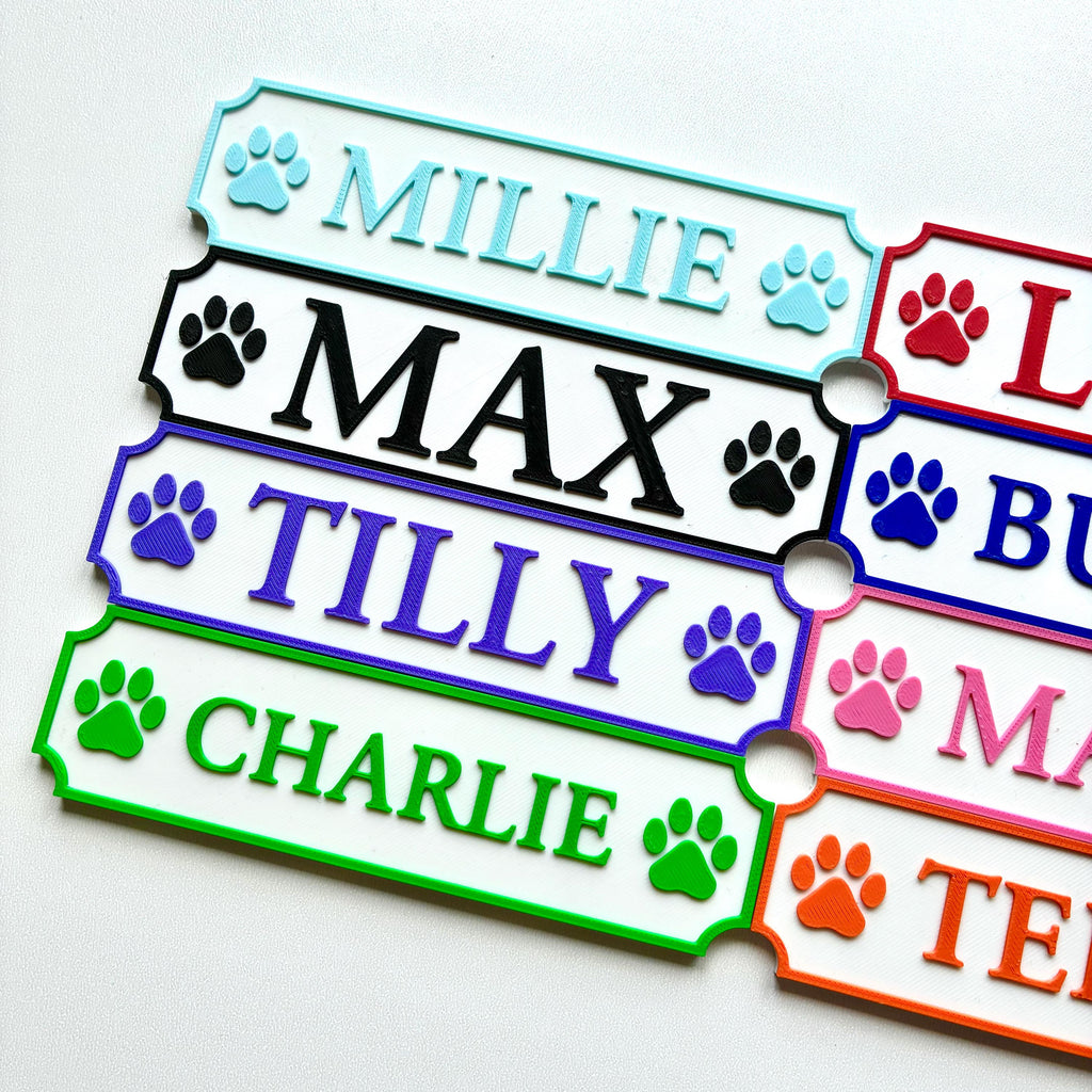 Personalised Dog Name Paw Sign – Custom Pet Crate Cage House Decoration Plate