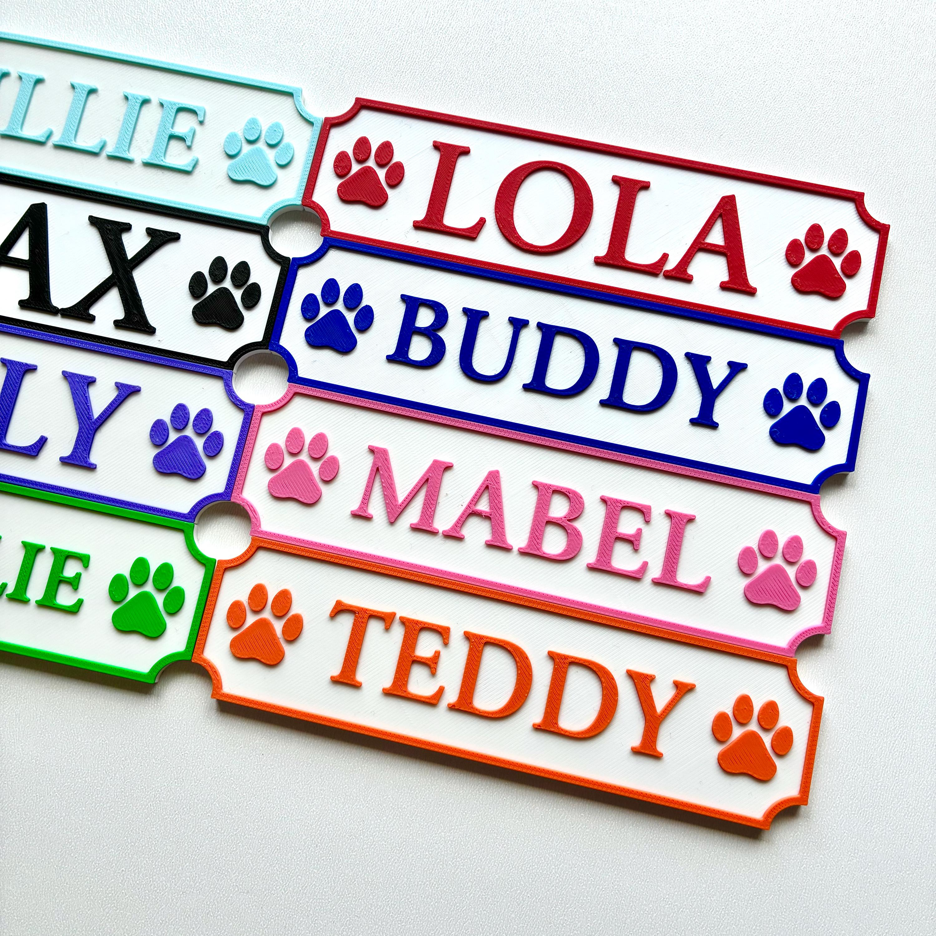 Personalised Dog Name Paw Sign – Custom Pet Crate Cage House Decoration Plate