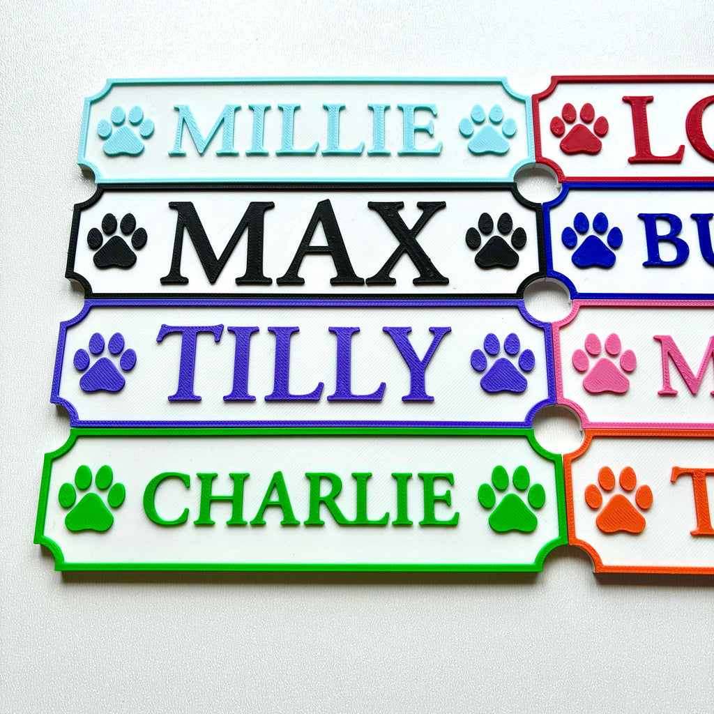 Personalised Dog Name Paw Sign – Custom Pet Crate Cage House Decoration Plate
