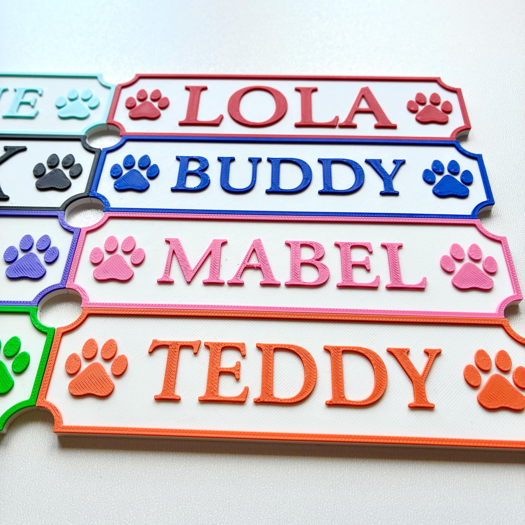 Personalised Dog Name Paw Sign – Custom Pet Crate Cage House Decoration Plate