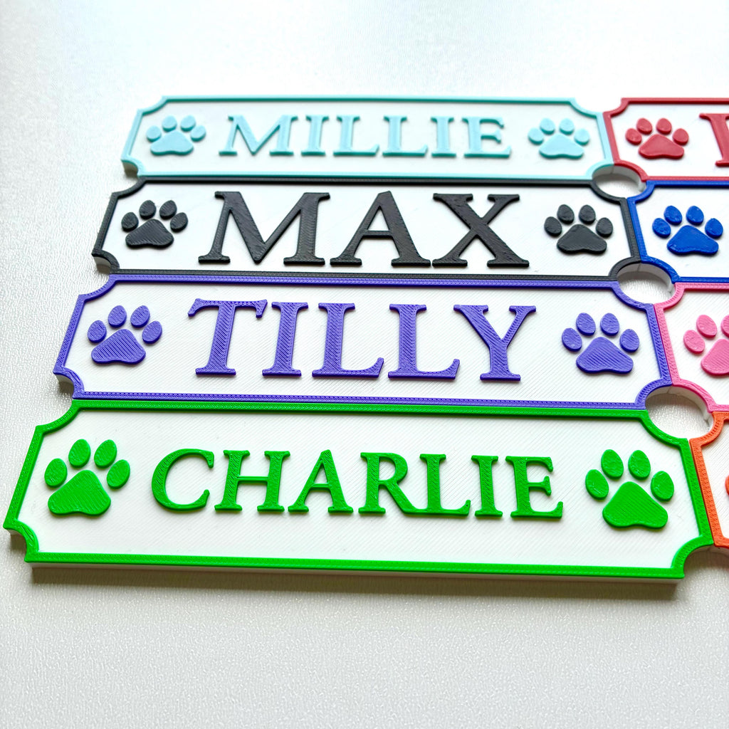 Personalised Dog Name Paw Sign – Custom Pet Crate Cage House Decoration Plate