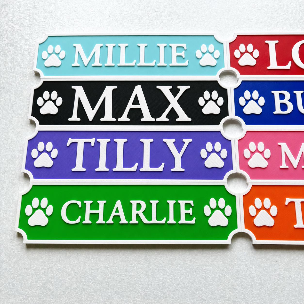 Personalised Dog Name Paw Sign – Custom Pet Crate Cage House Decoration Plate