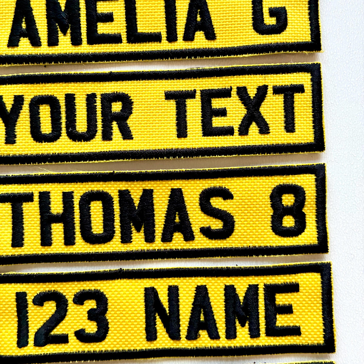 Personalised Embroidered Text Registration License Plate Patch Sew/Iron/VELCRO®