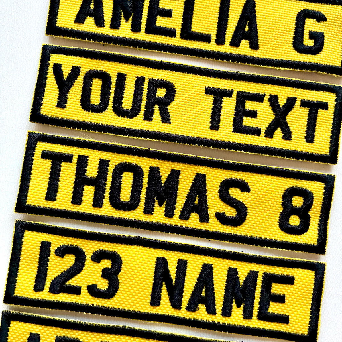 Personalised Embroidered Text Registration License Plate Patch Sew/Iron/VELCRO®