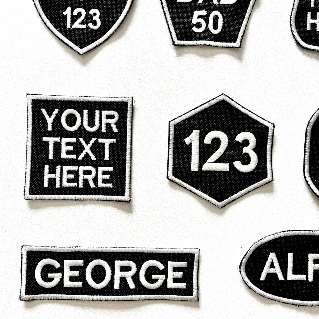 Personalised Embroidered Patches Iron & Sew On Custom Name Text Shaped Badges