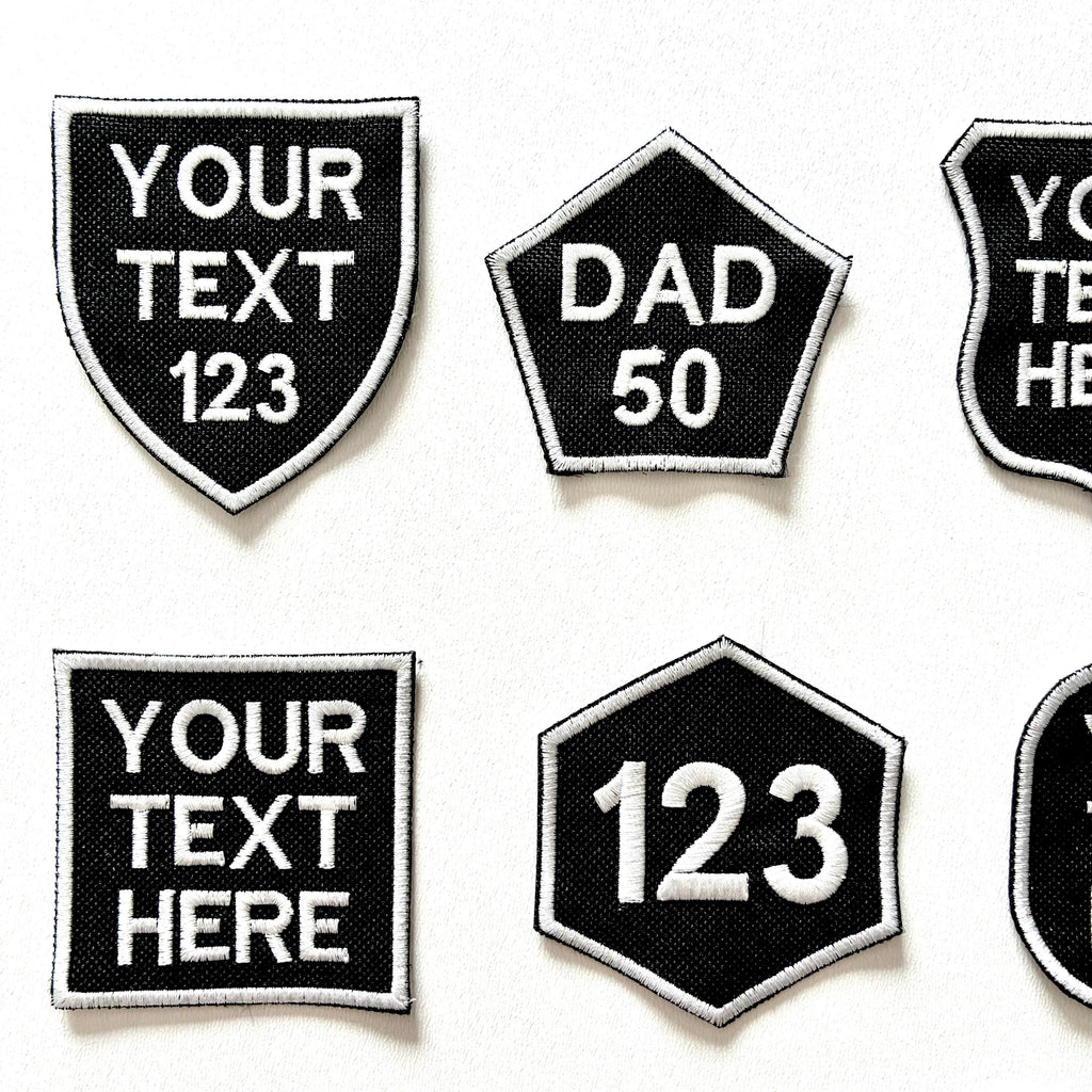 Personalised Embroidered Patches Iron & Sew On Custom Name Text Shaped Badges