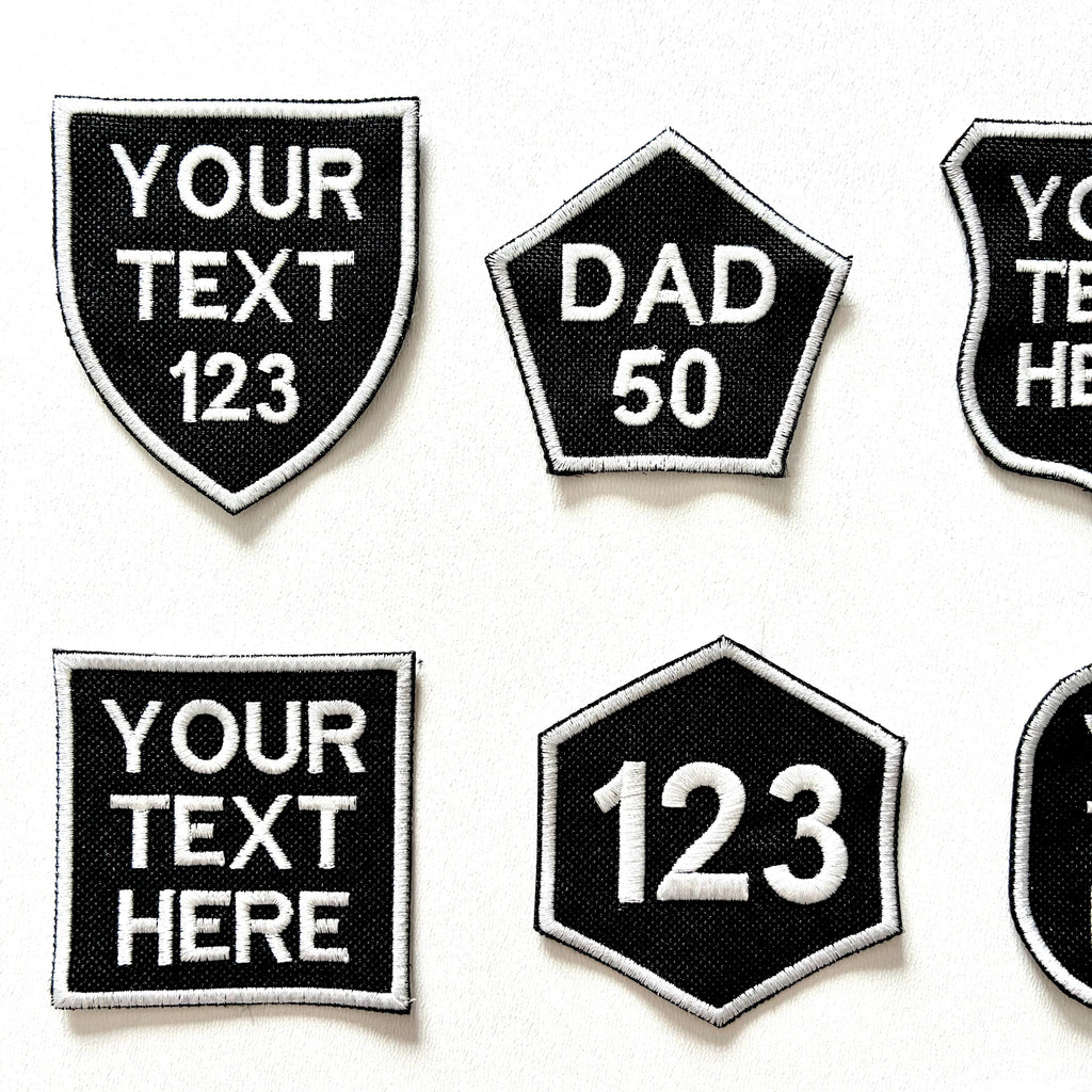 Personalised Embroidered Patches Iron & Sew On Custom Name Text Shaped Badges
