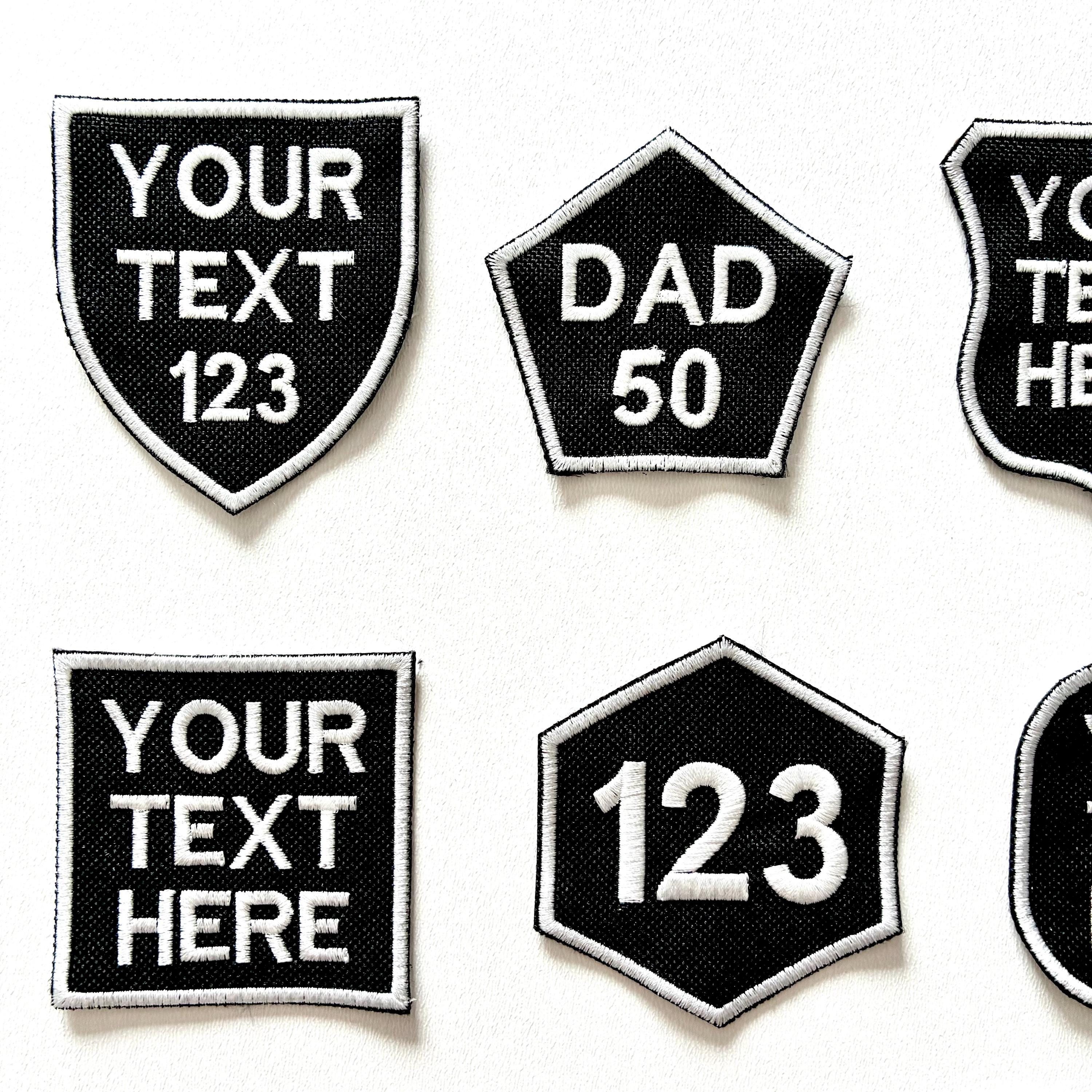 Personalised Embroidered Patches Iron & Sew On Custom Name Text Shaped Badges