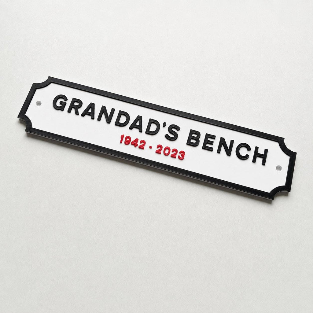 Personalised Text Sign – Custom Memorial Plaque Memory Bench Wall Plate
