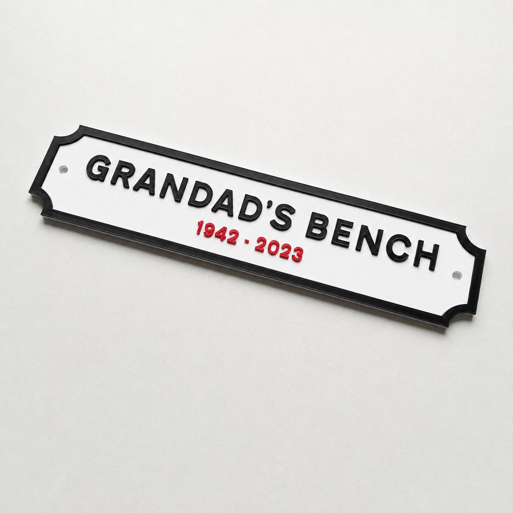 Personalised Text Sign – Custom Memorial Plaque Memory Bench Wall Plate