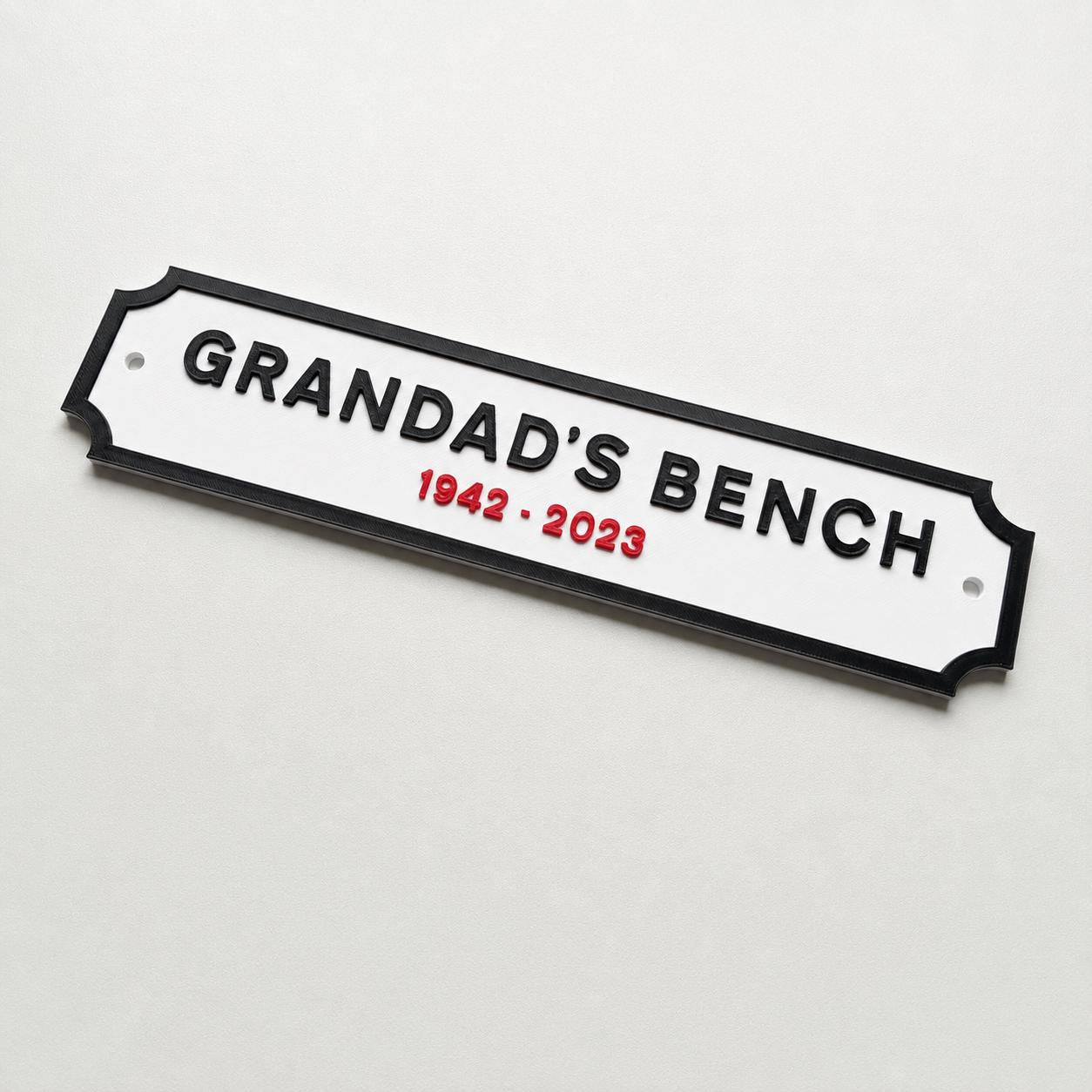 Personalised Text Sign – Custom Memorial Plaque Memory Bench Wall Plate