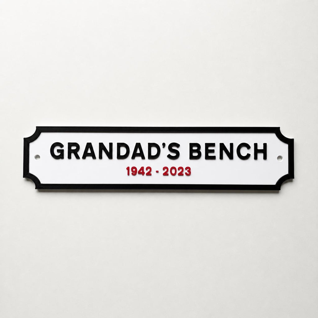 Personalised Text Sign – Custom Memorial Plaque Memory Bench Wall Plate