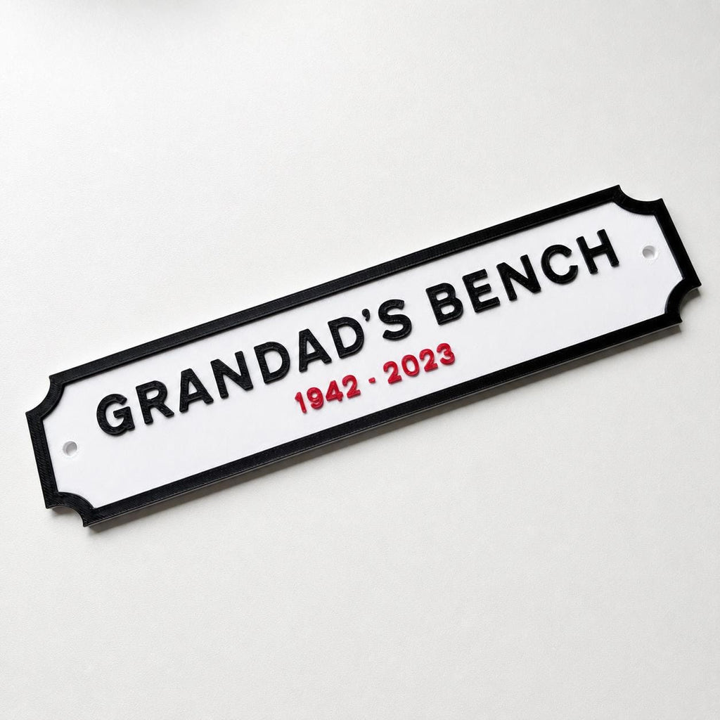 Personalised Text Sign – Custom Memorial Plaque Memory Bench Wall Plate