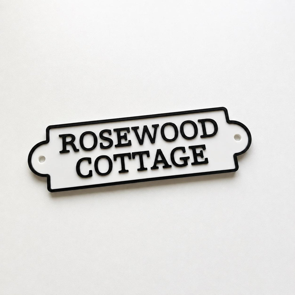 Personalised Text Sign Custom House Name Plaque Garden Wall Plate Memorial Bench