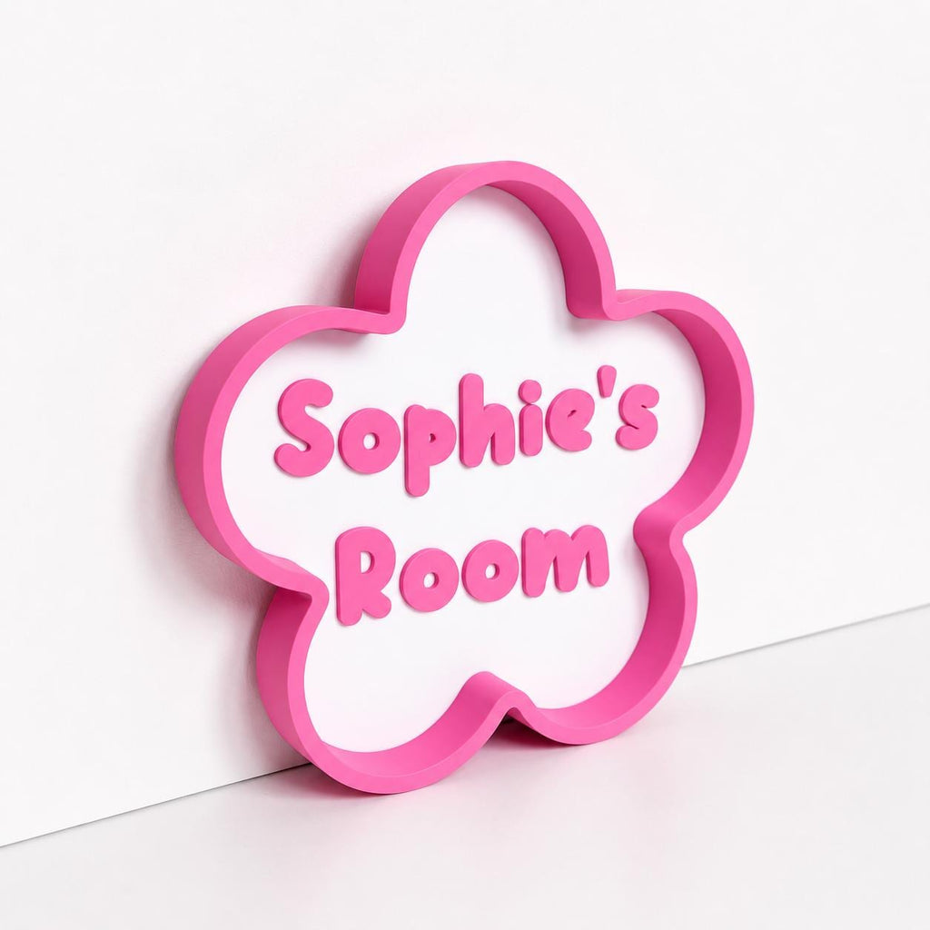 Personalised Freestanding Flower Sign Girls Name Bedroom Decoration Door Plaque