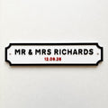 Personalised Text Sign – Custom Mr & Mrs Wedding Street Road House Decoration Plate