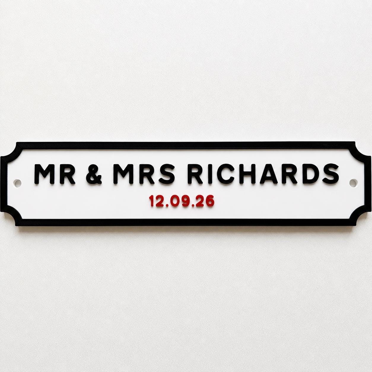 Personalised Text Sign – Custom Mr & Mrs Wedding Street Road House Decoration Plate