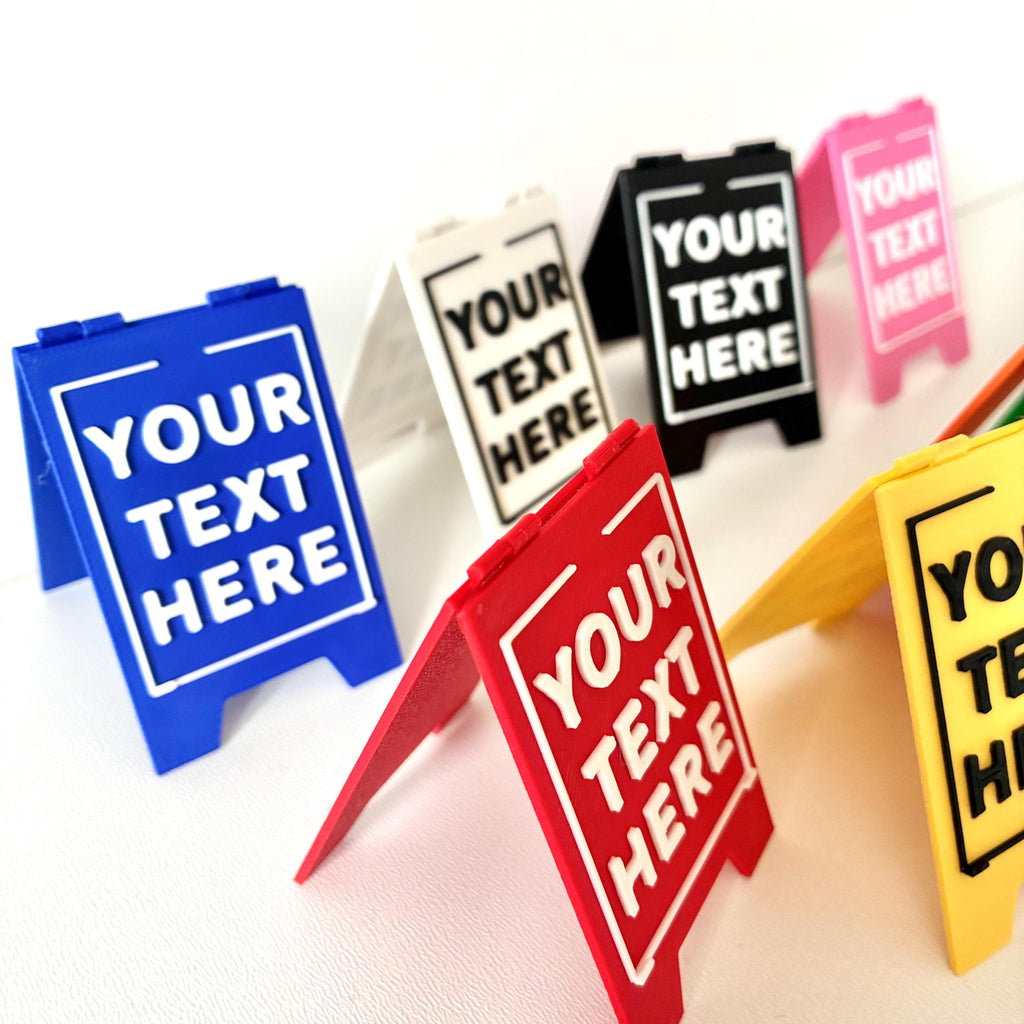 Personalised Text Mini Folding Signs - Novelty Warning Caution Office Desk Gift