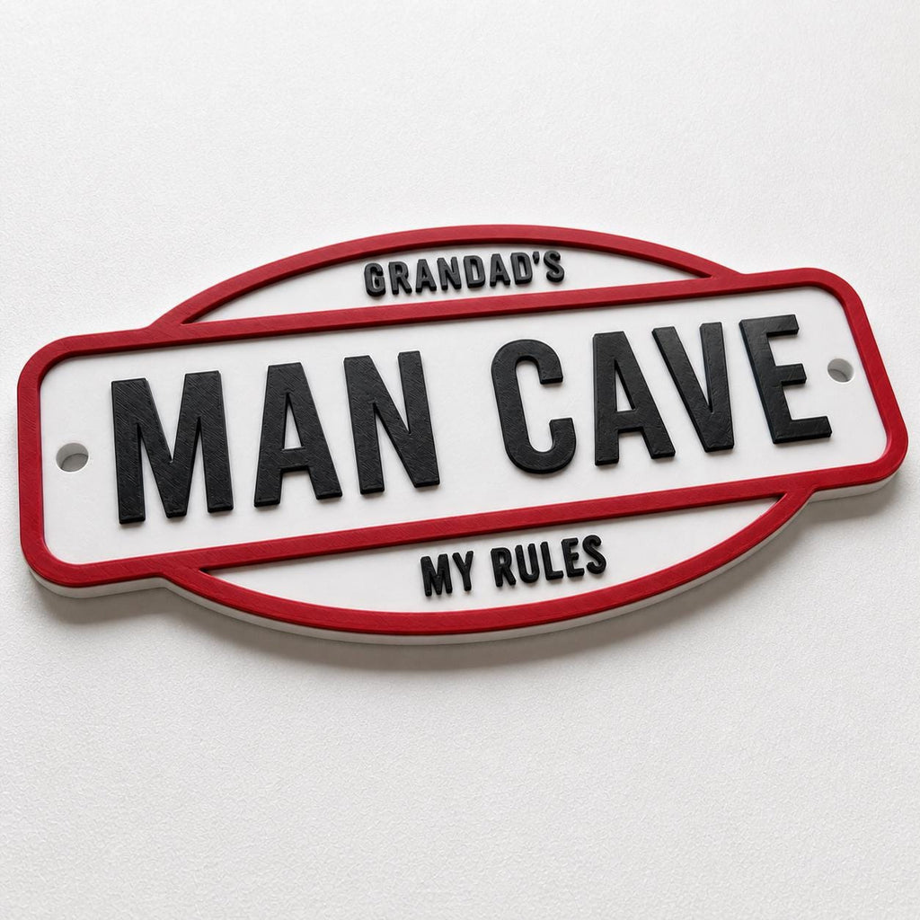 Personalised Text Sign - Novelty Man Cave Workshop Garage Shed Funny Gift Plaque