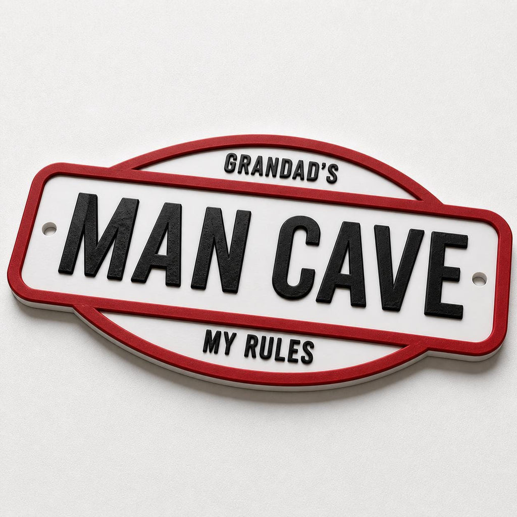Personalised Text Sign - Novelty Man Cave Workshop Garage Shed Funny Gift Plaque