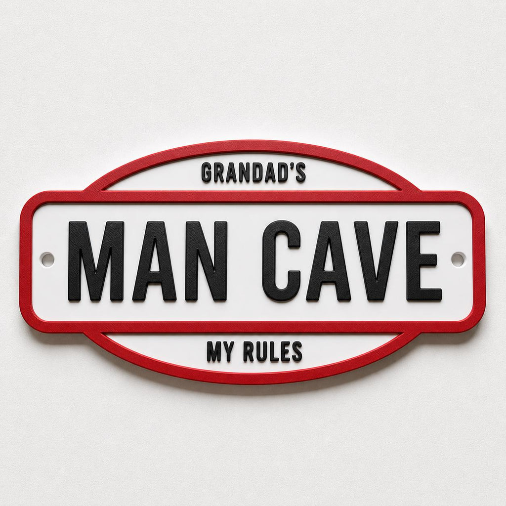 Personalised Text Sign - Novelty Man Cave Workshop Garage Shed Funny Gift Plaque