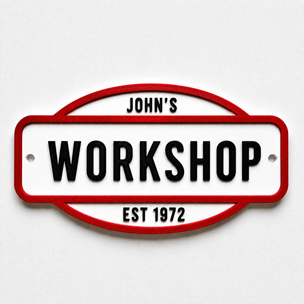 Personalised Text Sign - Novelty Man Cave Workshop Garage Shed Funny Gift Plaque