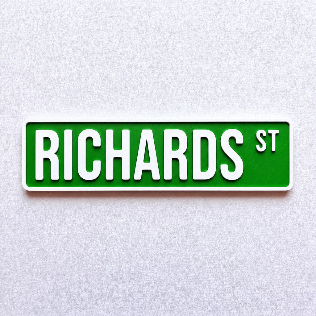 Personalised Text New York Green Street Sign Road Avenue House Decoration Plate