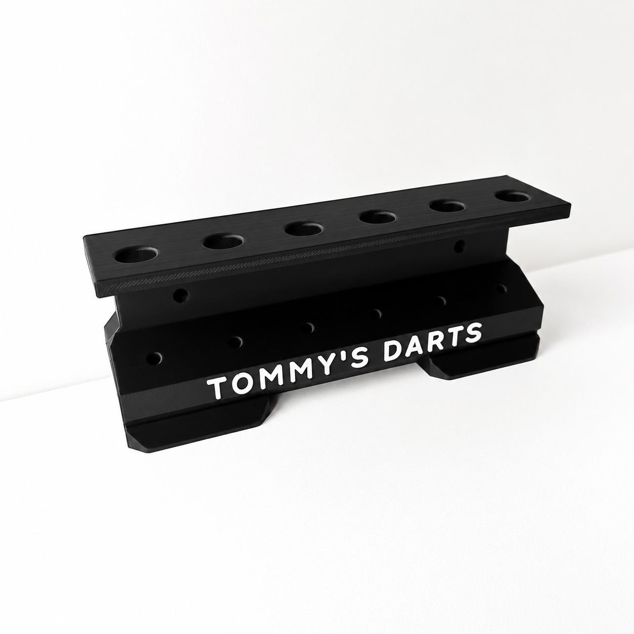 Personalised 6-Slot Darts Holder Name Text Wall Mounted/Freestanding Rack Stand